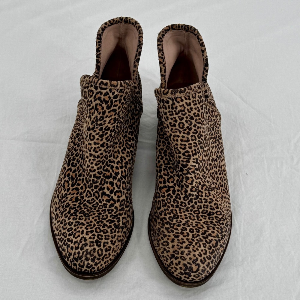 Lucky Brand Baley 2 Bootie Leopard Print Ankle Boot Tan & Black Womans Size 8M